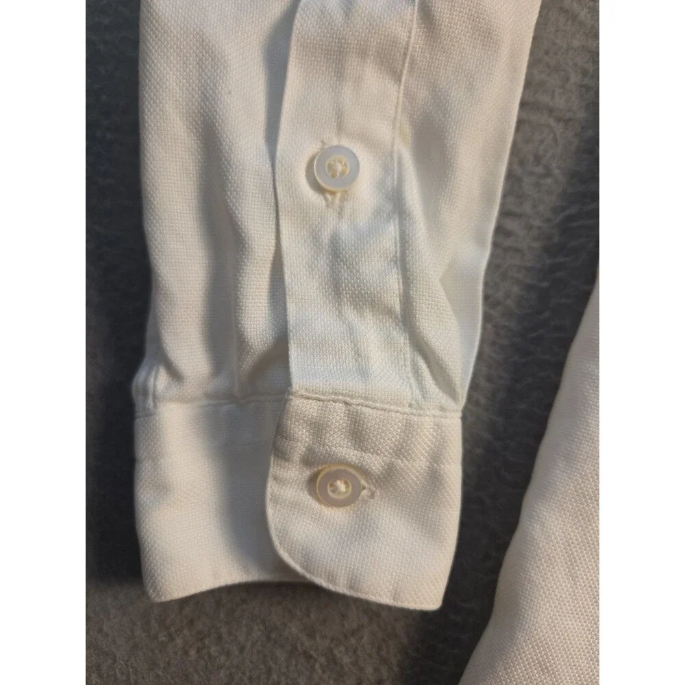 Vintage Paul Stuart Shirt Bundle: White Cotton LS & Light Blue Linen SS (Sz L/M) - Picture 12 of 16